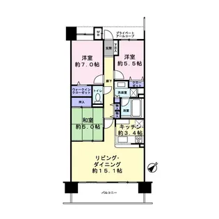 マリーナガーデン(030157)【3階】の間取り