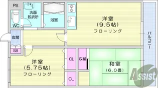 クリスタルテラス【2階】の間取り
