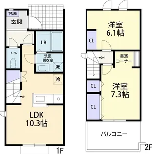 アリアーテ II(メゾネット)の間取り