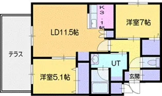 ジュノール千歳真々地【1階】の間取り
