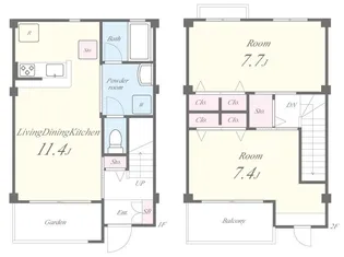 メルヴェーユ(平野区)【1階】の間取り