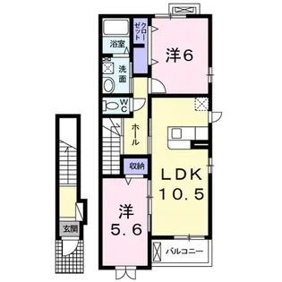 ラフィネ リヴィエール B【2階】の間取り