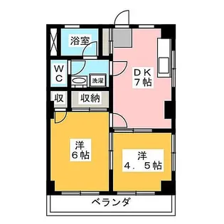 富士見マンション【4階】の間取り