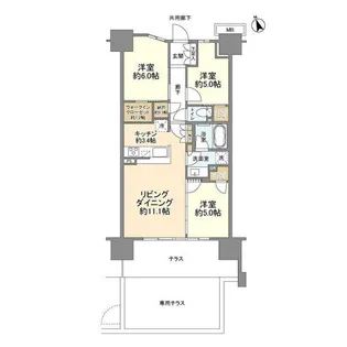 ザ・ガーデンズ大田多摩川【1階】の間取り