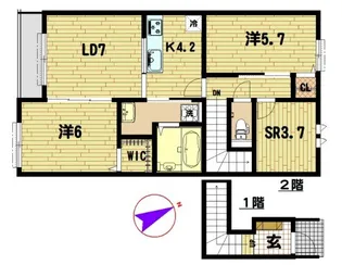 アムール久喜A棟【2階】の間取り