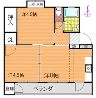 長岡コーポ【1階】の間取り