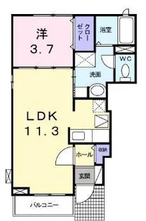 サウスビューFuji【1階】の間取り