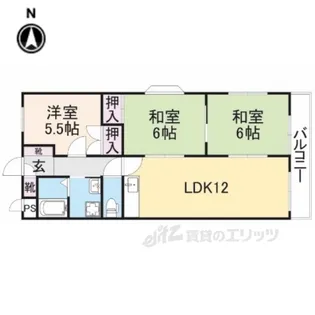 MAYUMIウエストサイド楠葉【3階】の間取り