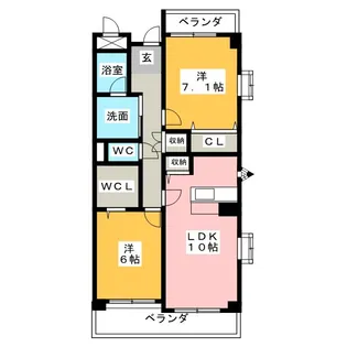 ウィンコート篠原【3階】の間取り