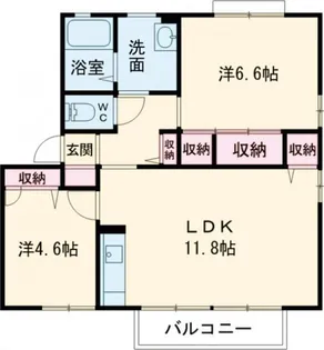 ファースト・ディアス T棟【2階】の間取り