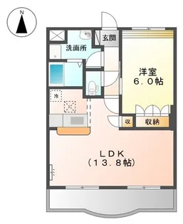 ディアベルジュII【1階】の間取り