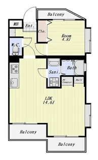 ヴェルテ山本【4階】の間取り