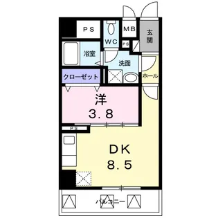 アール メゾン 道頓堀【2階】の間取り