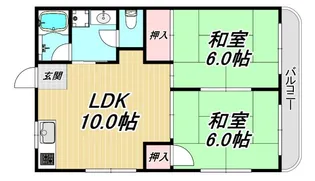 エクセレンス野間【2階】の間取り