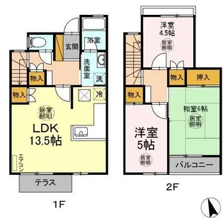 長浦駅前ハイツCの間取り