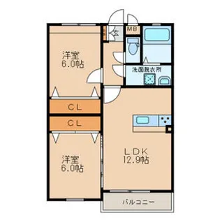 グラン・ジュネス重住【5階】の間取り