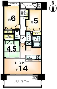 クレアシティ西院高辻通【3階】の間取り