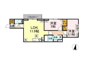 セレスティア向山【2階】の間取り