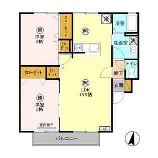 コーポサツキ C【2階】の間取り