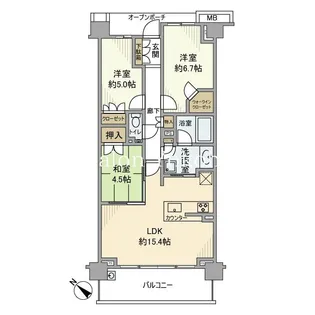 アリュール横濱新子安【6階】の間取り