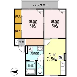 ソレアード上谷 A棟【2階】の間取り