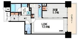 ファインフラッツ北浜【8階】の間取り