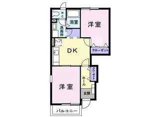 K・SハイツC棟【1階】の間取り