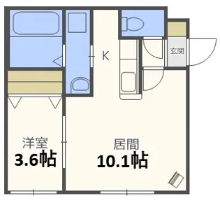 ハイアット恵庭【4階】の間取り