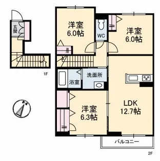 もみじコート B棟【2階】の間取り