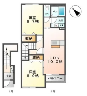 クレール・アンジュ【2階】の間取り