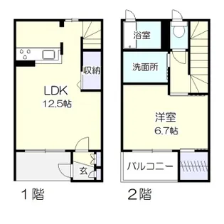 フェルトクラインB【1階】の間取り