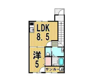残り1室 リップスII直江 ペ ッ ト 可【2階】の間取り