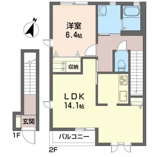 アトランティスB【1階】の間取り