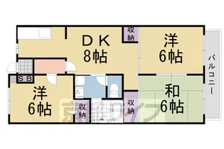 サンク・メルベーユ並河【2階】の間取り