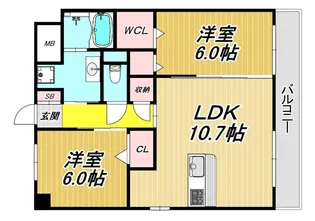 グリーンテラス尼崎【10階】の間取り
