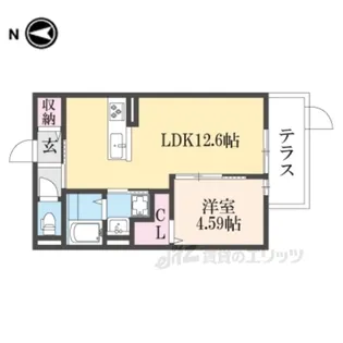 SIDE西ノ京【1階】の間取り