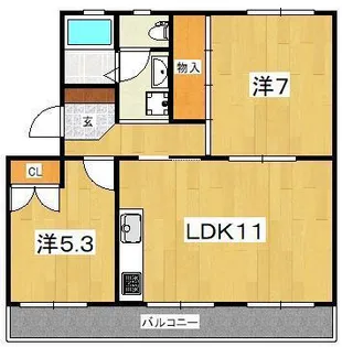 サンパレス林【3階】の間取り