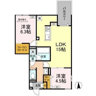 セレスティア上井草【3階】の間取り