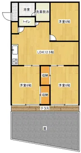 天籟寺川スカイマンション【1階】の間取り