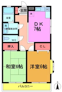 リバー河端C棟【1階】の間取り
