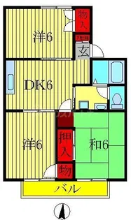 セジュール増尾【1階】の間取り