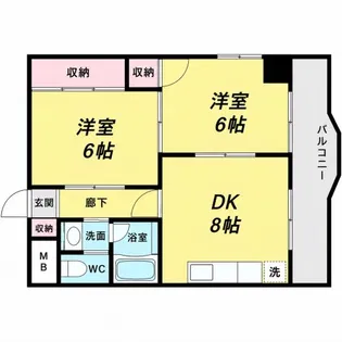 楠青山ハイツ【5階】の間取り