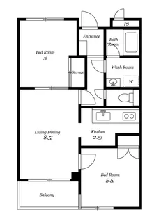 パラス松原【4階】の間取り