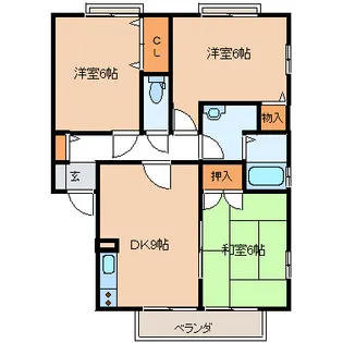 ロイヤルタウン三条 八番館【1階】の間取り