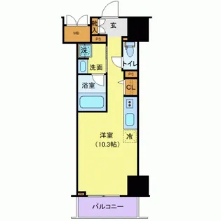 ロイジェントパークス千葉中央【15階】の間取り