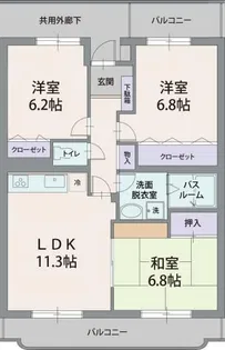 フェルミエール香貫【2階】の間取り