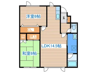 ウッドリ-ムハイツ【2階】の間取り