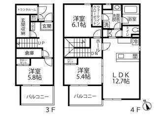 OASiS~Premier Garden Villa【3階】の間取り