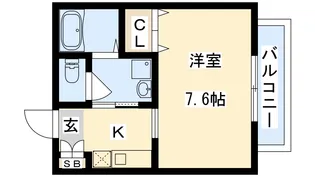 メナージュ太子橋【1階】の間取り