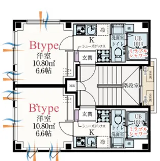 b’CASA武蔵小杉セントラル【3階】の間取り